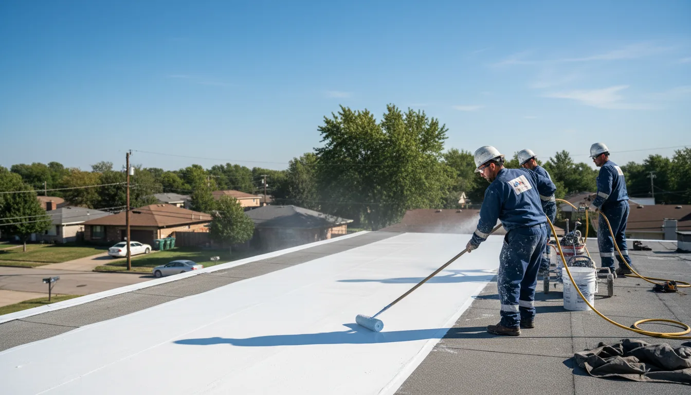 Commercial roof coating in Roma, TX near me